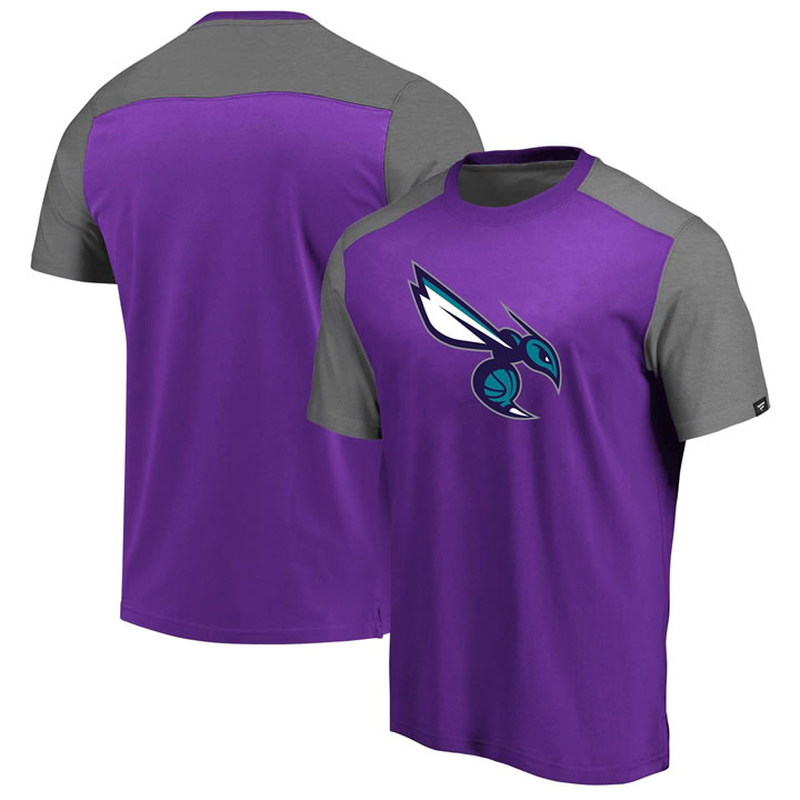 Charlotte Hornets Fanatics Branded Iconic Blocked T-Shirt Purple,We sell and wholesale Charlotte Hornets Fanatics Branded Iconic Blocked T-Shirt Purple on line form chian!